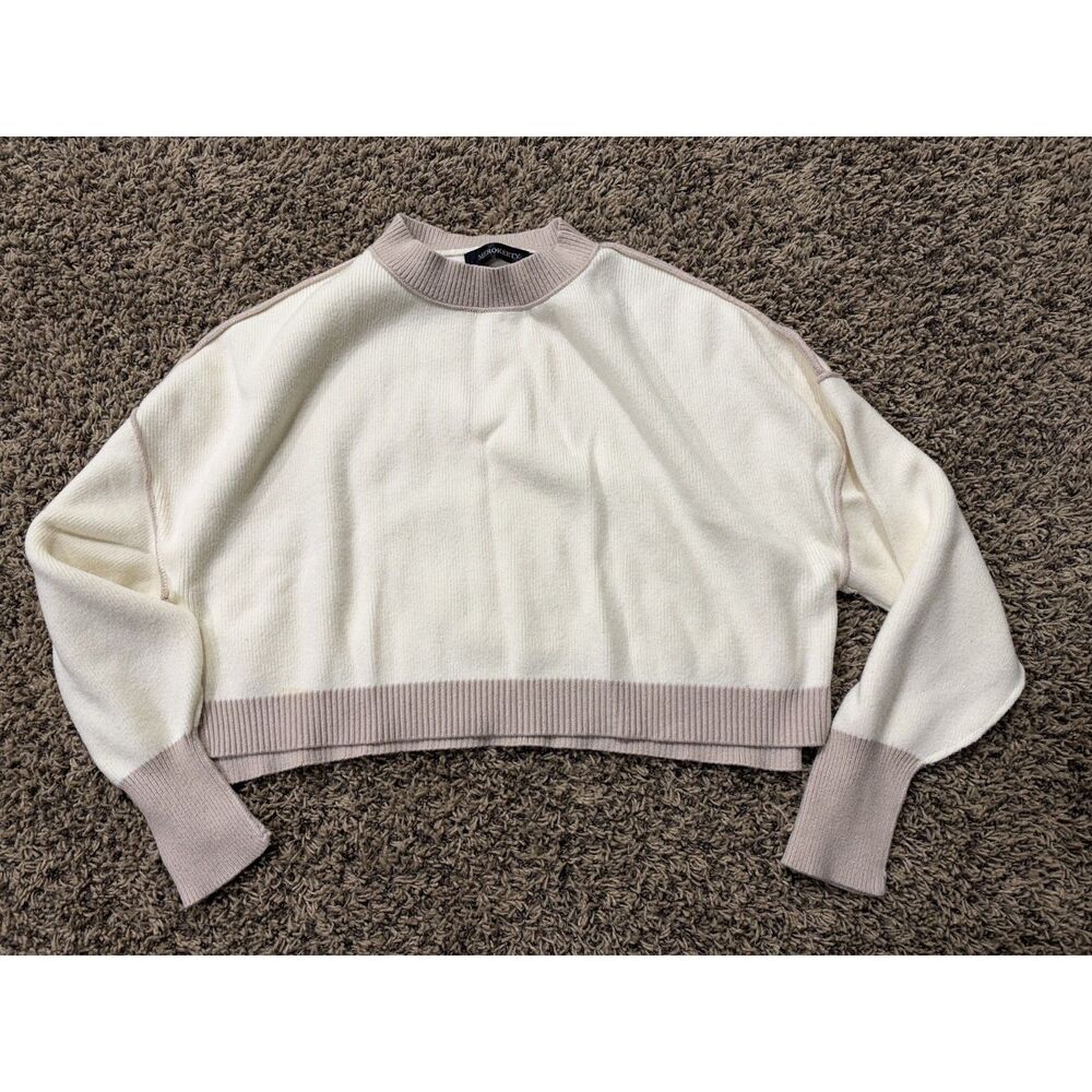 Merkeety Women's Cropped Sweater Size M